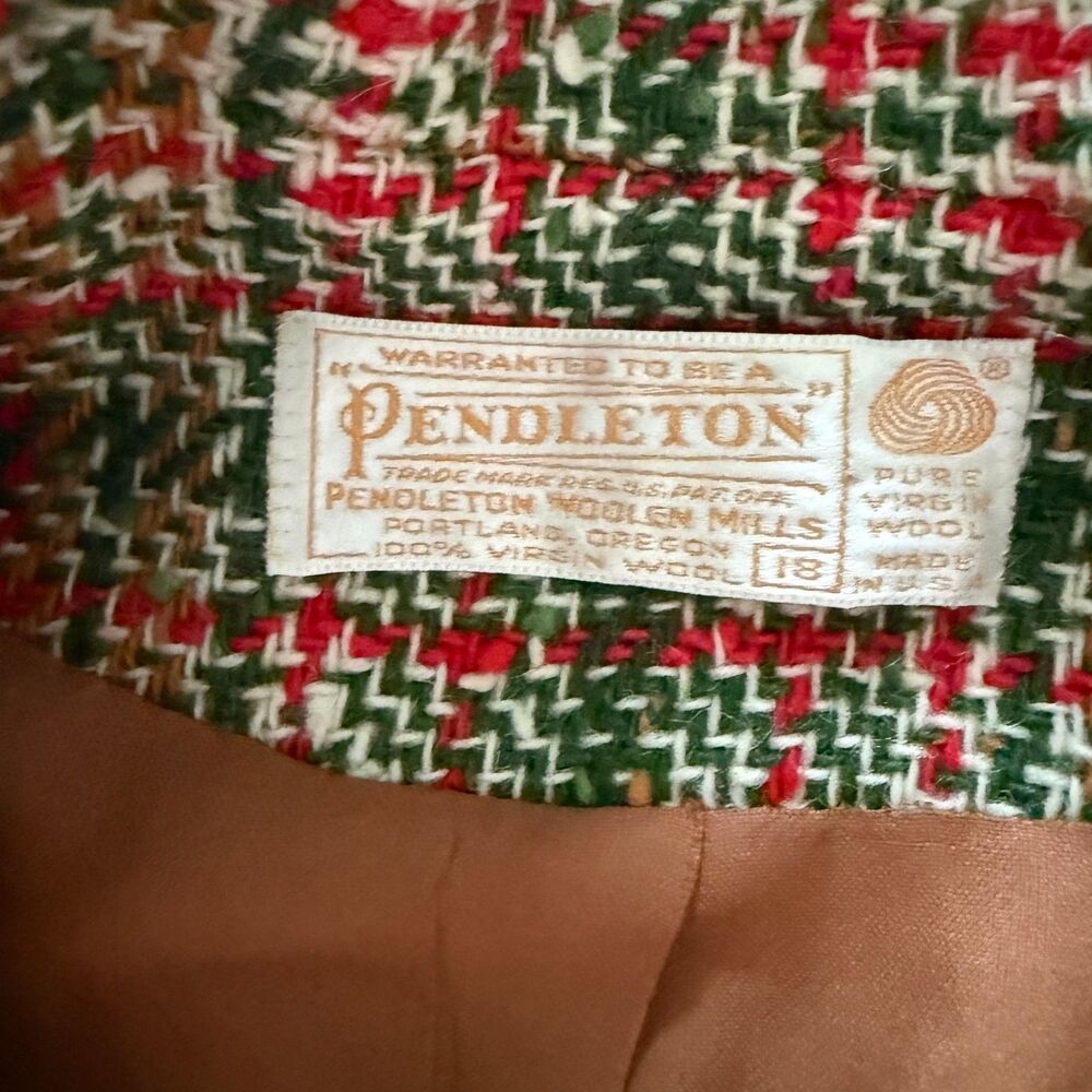 VTG Pendleton Virgin Wool Plaid 3 Piece Suit Blazer Skirt Trousers Old Money 18 - Picture 5 of 16
